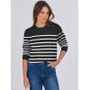 imageANRABESS Sweaters for Women Long Sleeve Lightweight Crewneck Soft Basic Knit Loose Fit Pullover Top 2025 Fall Trendy OutfitsBlack White