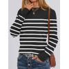 imageANRABESS Sweaters for Women Long Sleeve Lightweight Crewneck Soft Basic Knit Loose Fit Pullover Top 2025 Fall Trendy OutfitsBlack White