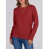 imageANRABESS Sweaters for Women Long Sleeve Lightweight Crewneck Soft Basic Knit Loose Fit Pullover Top 2025 Fall Trendy OutfitsBrick Red