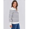 imageANRABESS Sweaters for Women Long Sleeve Lightweight Crewneck Soft Basic Knit Loose Fit Pullover Top 2025 Fall Trendy OutfitsWhite Navy Blue