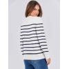 imageANRABESS Sweaters for Women Long Sleeve Lightweight Crewneck Soft Basic Knit Loose Fit Pullover Top 2025 Fall Trendy OutfitsWhite Navy Blue