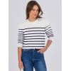 imageANRABESS Sweaters for Women Long Sleeve Lightweight Crewneck Soft Basic Knit Loose Fit Pullover Top 2025 Fall Trendy OutfitsWhite Navy Blue