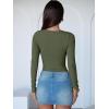 imageANRABESS Women Long Sleeve Crew Neck Bodysuits Top 2025 Fall Slim Fit Ribbed Knit Soft Basic Tee ShirtsArmy Green