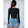 imageANRABESS Women Long Sleeve Crew Neck Bodysuits Top 2025 Fall Slim Fit Ribbed Knit Soft Basic Tee ShirtsBlack