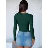 imageANRABESS Women Long Sleeve Crew Neck Bodysuits Top 2025 Fall Slim Fit Ribbed Knit Soft Basic Tee ShirtsDeep Green