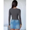 imageANRABESS Women Long Sleeve Crew Neck Bodysuits Top 2025 Fall Slim Fit Ribbed Knit Soft Basic Tee ShirtsDeep Grey