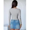 imageANRABESS Women Long Sleeve Crew Neck Bodysuits Top 2025 Fall Slim Fit Ribbed Knit Soft Basic Tee ShirtsGrey
