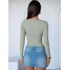 imageANRABESS Women Long Sleeve Crew Neck Bodysuits Top 2025 Fall Slim Fit Ribbed Knit Soft Basic Tee ShirtsLight Green