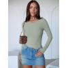 imageANRABESS Women Long Sleeve Crew Neck Bodysuits Top 2025 Fall Slim Fit Ribbed Knit Soft Basic Tee ShirtsLight Green
