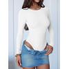 imageANRABESS Women Long Sleeve Crew Neck Bodysuits Top 2025 Fall Slim Fit Ribbed Knit Soft Basic Tee ShirtsWhite
