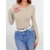 imageANRABESS Women Long Sleeve Shirts Builtin Bra Crewneck Rib Knit Slim Fit Basic Tee Tops 2025 Fall Casual TShirt Base LayerBeige