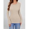 imageANRABESS Women Long Sleeve Shirts Builtin Bra Crewneck Rib Knit Slim Fit Basic Tee Tops 2025 Fall Casual TShirt Base LayerBeige