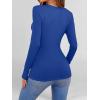 imageANRABESS Women Long Sleeve Shirts Builtin Bra Crewneck Rib Knit Slim Fit Basic Tee Tops 2025 Fall Casual TShirt Base LayerBlue