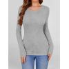 imageANRABESS Women Long Sleeve Shirts Builtin Bra Crewneck Rib Knit Slim Fit Basic Tee Tops 2025 Fall Casual TShirt Base LayerGrey