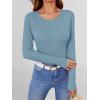 imageANRABESS Women Long Sleeve Shirts Builtin Bra Crewneck Rib Knit Slim Fit Basic Tee Tops 2025 Fall Casual TShirt Base LayerGrey Blue