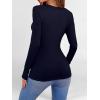 imageANRABESS Women Long Sleeve Shirts Builtin Bra Crewneck Rib Knit Slim Fit Basic Tee Tops 2025 Fall Casual TShirt Base LayerNavy Blue