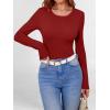 imageANRABESS Women Long Sleeve Shirts Builtin Bra Crewneck Rib Knit Slim Fit Basic Tee Tops 2025 Fall Casual TShirt Base LayerRed