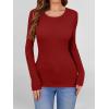 imageANRABESS Women Long Sleeve Shirts Builtin Bra Crewneck Rib Knit Slim Fit Basic Tee Tops 2025 Fall Casual TShirt Base LayerRed