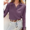 imageANRABESS Womens Cable Knit Sweaters Long Sleeve V Neck Sweater Tops Casual Pullover Polo Shirts 2025 Fall Fashion OutfitsPurple