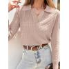 imageANRABESS Womens Cable Knit Sweaters Long Sleeve V Neck Sweater Tops Casual Pullover Polo Shirts 2025 Fall Fashion OutfitsTaffy