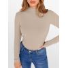 imageANRABESS Womens Lettuce Trim Mock Neck Long Sleeve Tops 2025 Casual Dressy Ribbed Knit Slim Fit Tee Shirt Fall Layer OutfitsBeige