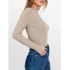imageANRABESS Womens Lettuce Trim Mock Neck Long Sleeve Tops 2025 Casual Dressy Ribbed Knit Slim Fit Tee Shirt Fall Layer OutfitsBeige