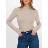 imageANRABESS Womens Lettuce Trim Mock Neck Long Sleeve Tops 2025 Casual Dressy Ribbed Knit Slim Fit Tee Shirt Fall Layer OutfitsBeige