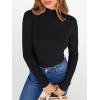 imageANRABESS Womens Lettuce Trim Mock Neck Long Sleeve Tops 2025 Casual Dressy Ribbed Knit Slim Fit Tee Shirt Fall Layer OutfitsBlack
