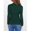 imageANRABESS Womens Lettuce Trim Mock Neck Long Sleeve Tops 2025 Casual Dressy Ribbed Knit Slim Fit Tee Shirt Fall Layer OutfitsDeep Green