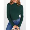 imageANRABESS Womens Lettuce Trim Mock Neck Long Sleeve Tops 2025 Casual Dressy Ribbed Knit Slim Fit Tee Shirt Fall Layer OutfitsDeep Green
