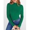 imageANRABESS Womens Lettuce Trim Mock Neck Long Sleeve Tops 2025 Casual Dressy Ribbed Knit Slim Fit Tee Shirt Fall Layer OutfitsGreen