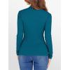 imageANRABESS Womens Lettuce Trim Mock Neck Long Sleeve Tops 2025 Casual Dressy Ribbed Knit Slim Fit Tee Shirt Fall Layer OutfitsLake Blue