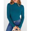 imageANRABESS Womens Lettuce Trim Mock Neck Long Sleeve Tops 2025 Casual Dressy Ribbed Knit Slim Fit Tee Shirt Fall Layer OutfitsLake Blue