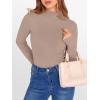 imageANRABESS Womens Lettuce Trim Mock Neck Long Sleeve Tops 2025 Casual Dressy Ribbed Knit Slim Fit Tee Shirt Fall Layer OutfitsLight Camel