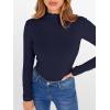 imageANRABESS Womens Lettuce Trim Mock Neck Long Sleeve Tops 2025 Casual Dressy Ribbed Knit Slim Fit Tee Shirt Fall Layer OutfitsNavy Blue