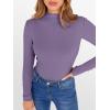 imageANRABESS Womens Lettuce Trim Mock Neck Long Sleeve Tops 2025 Casual Dressy Ribbed Knit Slim Fit Tee Shirt Fall Layer OutfitsPurple