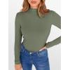 imageANRABESS Womens Lettuce Trim Mock Neck Long Sleeve Tops 2025 Casual Dressy Ribbed Knit Slim Fit Tee Shirt Fall Layer OutfitsSage Green