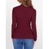 imageANRABESS Womens Lettuce Trim Mock Neck Long Sleeve Tops 2025 Casual Dressy Ribbed Knit Slim Fit Tee Shirt Fall Layer OutfitsWine Red