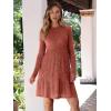 imageANRABESS Womens Long Sleeve 2025 Fall Short Dress Casual Ribbed Knit Crewneck Flowy A Line Mini Sweater Dresses with PocketsBurnt Orange