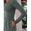 imageANRABESS Womens Long Sleeve 2025 Fall Short Dress Casual Ribbed Knit Crewneck Flowy A Line Mini Sweater Dresses with PocketsGray Green