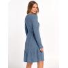 imageANRABESS Womens Long Sleeve 2025 Fall Short Dress Casual Ribbed Knit Crewneck Flowy A Line Mini Sweater Dresses with PocketsGrey Blue