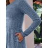 imageANRABESS Womens Long Sleeve 2025 Fall Short Dress Casual Ribbed Knit Crewneck Flowy A Line Mini Sweater Dresses with PocketsGrey Blue