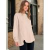 imageANRABESS Womens Long Sleeve Henley Tops Tunic Sweatshirt Loose Slit Casual Button Shirts Pullover 2025 Fall Winter OutfitsBeige Camel