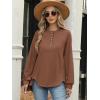 imageANRABESS Womens Long Sleeve Henley Tops Tunic Sweatshirt Loose Slit Casual Button Shirts Pullover 2025 Fall Winter OutfitsCaramel