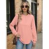 imageANRABESS Womens Long Sleeve Henley Tops Tunic Sweatshirt Loose Slit Casual Button Shirts Pullover 2025 Fall Winter OutfitsCoral Pink