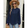 imageANRABESS Womens Long Sleeve Henley Tops Tunic Sweatshirt Loose Slit Casual Button Shirts Pullover 2025 Fall Winter OutfitsNavy Blue