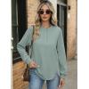 imageANRABESS Womens Long Sleeve Henley Tops Tunic Sweatshirt Loose Slit Casual Button Shirts Pullover 2025 Fall Winter OutfitsSage Green