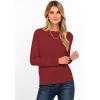 imageANRABESS Womens Long Sleeve Rolled Boat Neck Casual Soft Lightweight Basic Pullover Sweater Top 2025 Fall Shirt Work OutfitsBrick Red
