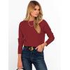 imageANRABESS Womens Long Sleeve Rolled Boat Neck Casual Soft Lightweight Basic Pullover Sweater Top 2025 Fall Shirt Work OutfitsBrick Red