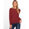 imageANRABESS Womens Long Sleeve Rolled Boat Neck Casual Soft Lightweight Basic Pullover Sweater Top 2025 Fall Shirt Work OutfitsBrick Red